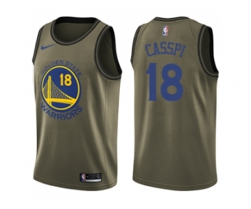 Men Nike Golden State Warriors #18 Omri Casspi Green Salute to Service NBA Swingman Jersey