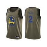 Men Nike Golden State Warriors #2 Jordan Bell Green Salute to Service NBA Swingman Jersey