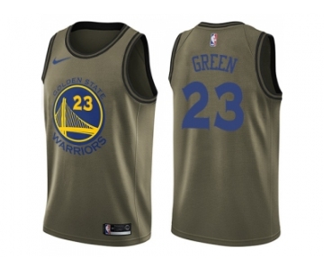 Men Nike Golden State Warriors #23 Draymond Green Green Salute to Service NBA Swingman Jersey