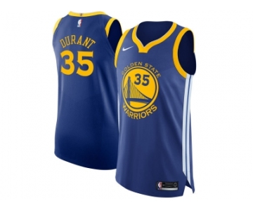 Men Nike Golden State Warriors #35 Kevin Durant Blue NBA Authentic Icon Edition Jersey