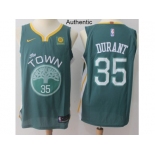 Men Nike Golden State Warriors #35 Kevin Durant Green NBA Authentic Jersey