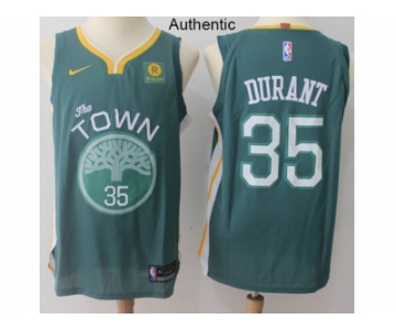 Men Nike Golden State Warriors #35 Kevin Durant Green NBA Authentic Jersey