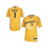 Men's Adidas Golden State Warriors #1 JaVale McGee Authentic Gold Alternate NBA Jersey