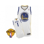 Men's Adidas Golden State Warriors #1 JaVale McGee Authentic White Home 2017 The Finals Patch NBA Jersey