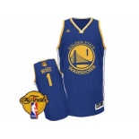 Men's Adidas Golden State Warriors #1 JaVale McGee Swingman Royal Blue Road 2017 The Finals Patch NBA Jersey