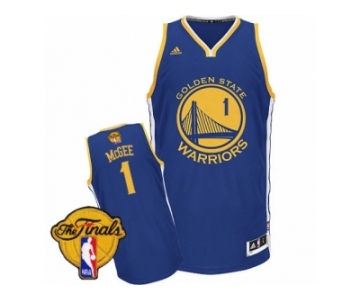 Men's Adidas Golden State Warriors #1 JaVale McGee Swingman Royal Blue Road 2017 The Finals Patch NBA Jersey