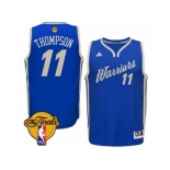 Men's Adidas Golden State Warriors #11 Klay Thompson Swingman Royal Blue 2015-16 Christmas Day 2017 The Finals Patch NBA Jersey