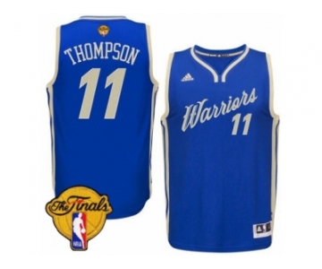 Men's Adidas Golden State Warriors #11 Klay Thompson Swingman Royal Blue 2015-16 Christmas Day 2017 The Finals Patch NBA Jersey