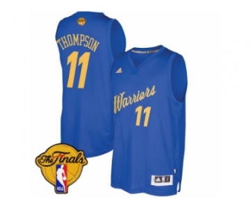 Men's Adidas Golden State Warriors #11 Klay Thompson Swingman Royal Blue 2016-2017 Christmas Day 2017 The Finals Patch NBA Jersey