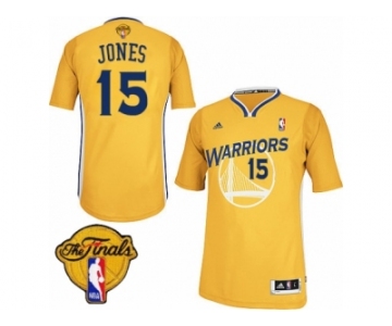 Men's Adidas Golden State Warriors #15 Damian Jones Swingman Gold Alternate 2017 The Finals Patch NBA Jersey