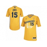 Men's Adidas Golden State Warriors #15 Damian Jones Swingman Gold Alternate NBA Jersey