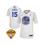 Men's Adidas Golden State Warriors #15 Damian Jones Swingman White Alternate 2017 The Finals Patch NBA Jersey