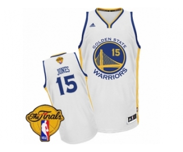 Men's Adidas Golden State Warriors #15 Damian Jones Swingman White Home 2017 The Finals Patch NBA Jersey