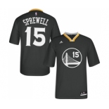 Men's Adidas Golden State Warriors #15 Latrell Sprewell Authentic Black Alternate NBA Jersey