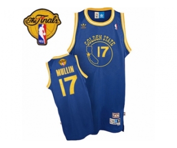 Men's Adidas Golden State Warriors #17 Chris Mullin Swingman Royal Blue New Throwback 2017 The Finals Patch NBA Jersey