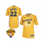 Men's Adidas Golden State Warriors #22 Matt Barnes Swingman Gold Alternate 2017 The Finals Patch NBA Jersey