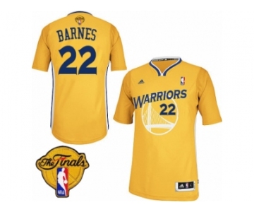 Men's Adidas Golden State Warriors #22 Matt Barnes Swingman Gold Alternate 2017 The Finals Patch NBA Jersey