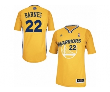 Men's Adidas Golden State Warriors #22 Matt Barnes Swingman Gold Alternate NBA Jersey