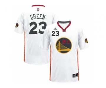 Men's Adidas Golden State Warriors #23 Draymond Green Authentic White 2017 Chinese New Year NBA Jersey