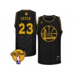 Men's Adidas Golden State Warriors #23 Draymond Green Swingman Black Precious Metals Fashion 2017 The Finals Patch NBA Jersey