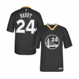 Men's Adidas Golden State Warriors #24 Rick Barry Authentic Black Alternate NBA Jersey