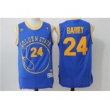 Men's Adidas Golden State Warriors #24 Rick Barry Authentic Blue Throwback The City NBA Jersey