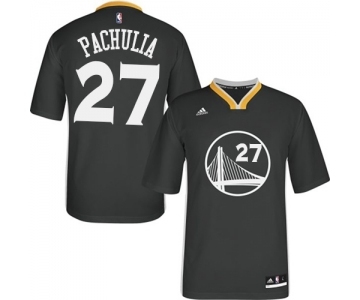 Men's Adidas Golden State Warriors #27 Zaza Pachulia Authentic Black Alternate NBA Jersey