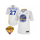 Men's Adidas Golden State Warriors #27 Zaza Pachulia Swingman White Alternate 2017 The Finals Patch NBA Jerse