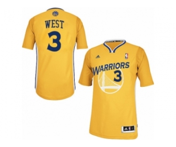 Men's Adidas Golden State Warriors #3 David West Swingman Gold Alternate NBA Jersey