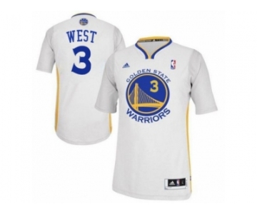 Men's Adidas Golden State Warriors #3 David West Swingman White Alternate NBA Jersey