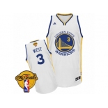 Men's Adidas Golden State Warriors #3 David West Swingman White Home 2017 The Finals Patch NBA Jersey