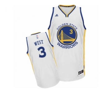 Men's Adidas Golden State Warriors #3 David West Swingman White Home NBA Jersey