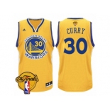 Men's Adidas Golden State Warriors #30 Stephen Curry Authentic Gold 2017 The Finals Patch NBA Jersey