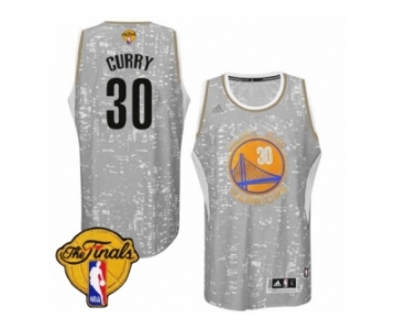 Men's Adidas Golden State Warriors #30 Stephen Curry Swingman Grey City Light 2017 The Finals Patch NBA Jersey