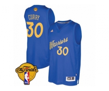 Men's Adidas Golden State Warriors #30 Stephen Curry Swingman Royal Blue 2016-2017 Christmas Day 2017 The Finals Patch NBA Jersey