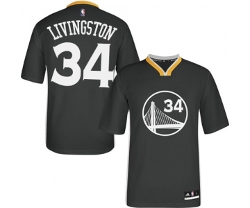 Men's Adidas Golden State Warriors #34 Shaun Livingston Authentic Black Alternate NBA Jersey