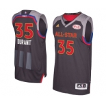 Men's Adidas Golden State Warriors #35 Kevin Durant Authentic Charcoal 2017 All Star NBA Jersey