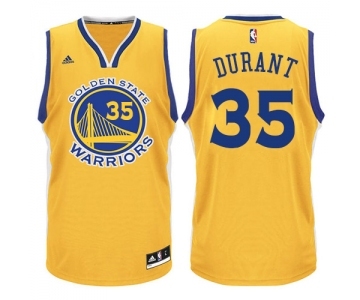 Men's Adidas Golden State Warriors #35 Kevin Durant Authentic Gold NBA Jersey