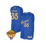 Men's Adidas Golden State Warriors #35 Kevin Durant Authentic Royal Blue 2016-2017 Christmas Day 2017 The Finals Patch NBA Jersey