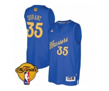 Men's Adidas Golden State Warriors #35 Kevin Durant Authentic Royal Blue 2016-2017 Christmas Day 2017 The Finals Patch NBA Jersey