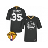 Men's Adidas Golden State Warriors #35 Kevin Durant Swingman Black Alternate 2017 The Finals Patch NBA Jersey