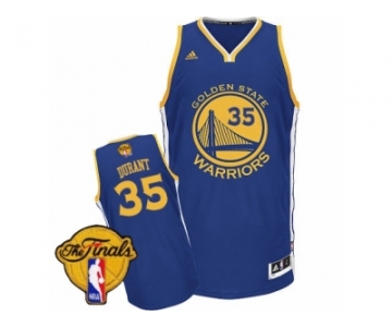 Men's Adidas Golden State Warriors #35 Kevin Durant Swingman Royal Blue Road 2017 The Finals Patch NBA Jersey