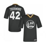 Men's Adidas Golden State Warriors #42 Nate Thurmond Authentic Black Alternate NBA Jersey