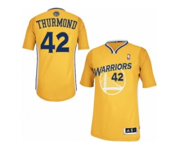 Men's Adidas Golden State Warriors #42 Nate Thurmond Authentic Gold Alternate NBA Jersey