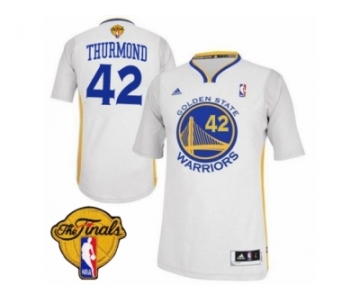 Men's Adidas Golden State Warriors #42 Nate Thurmond Swingman White Alternate 2017 The Finals Patch NBA Jersey