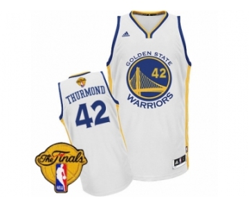 Men's Adidas Golden State Warriors #42 Nate Thurmond Swingman White Home 2017 The Finals Patch NBA Jersey