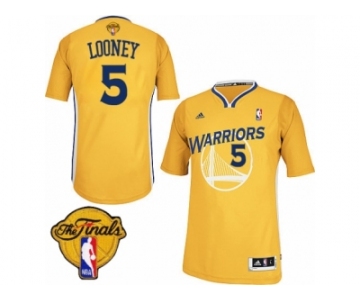 Men's Adidas Golden State Warriors #5 Kevon Looney Authentic Gold Alternate 2017 The Finals Patch NBA Jersey