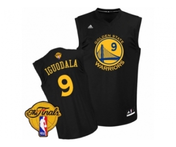 Men's Adidas Golden State Warriors #9 Andre Iguodala Swingman Black Fashion 2017 The Finals Patch NBA Jersey