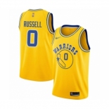 Men's Golden State Warriors #0 D'Angelo Russell Authentic Gold Hardwood Classics Basketball Jersey