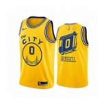 Men's Golden State Warriors #0 D'Angelo Russell Swingman Gold Hardwood Classics Basketball Jersey - The City Classic Edition